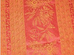 ORANGE-SUNSET-TABLECLOTH-FLORAL-STRIPE-180-CM-ROUND-NEW